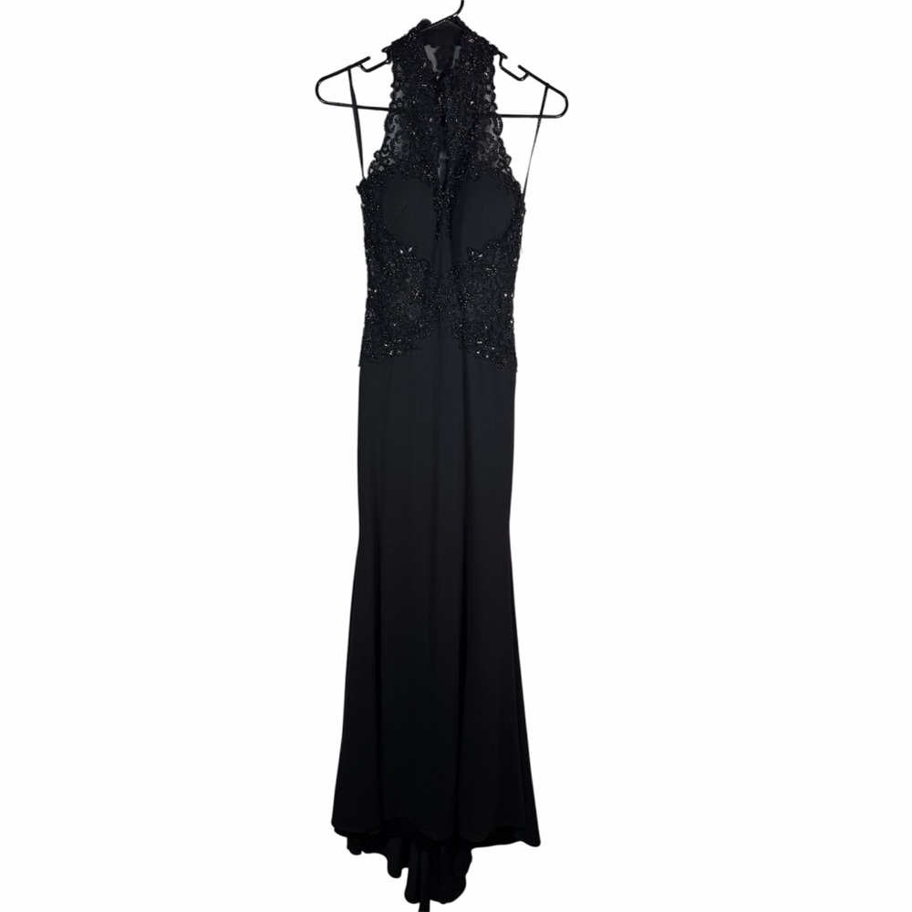 GLS Gorgeous Formal Prom Hand Beaded Elegant Dress Size Small Black